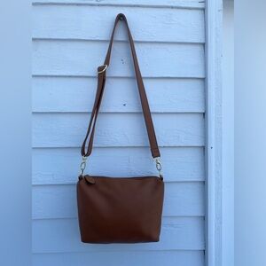 GAL Elegant Crossbody Soft Brown Pebbled Vegan Leather Bag